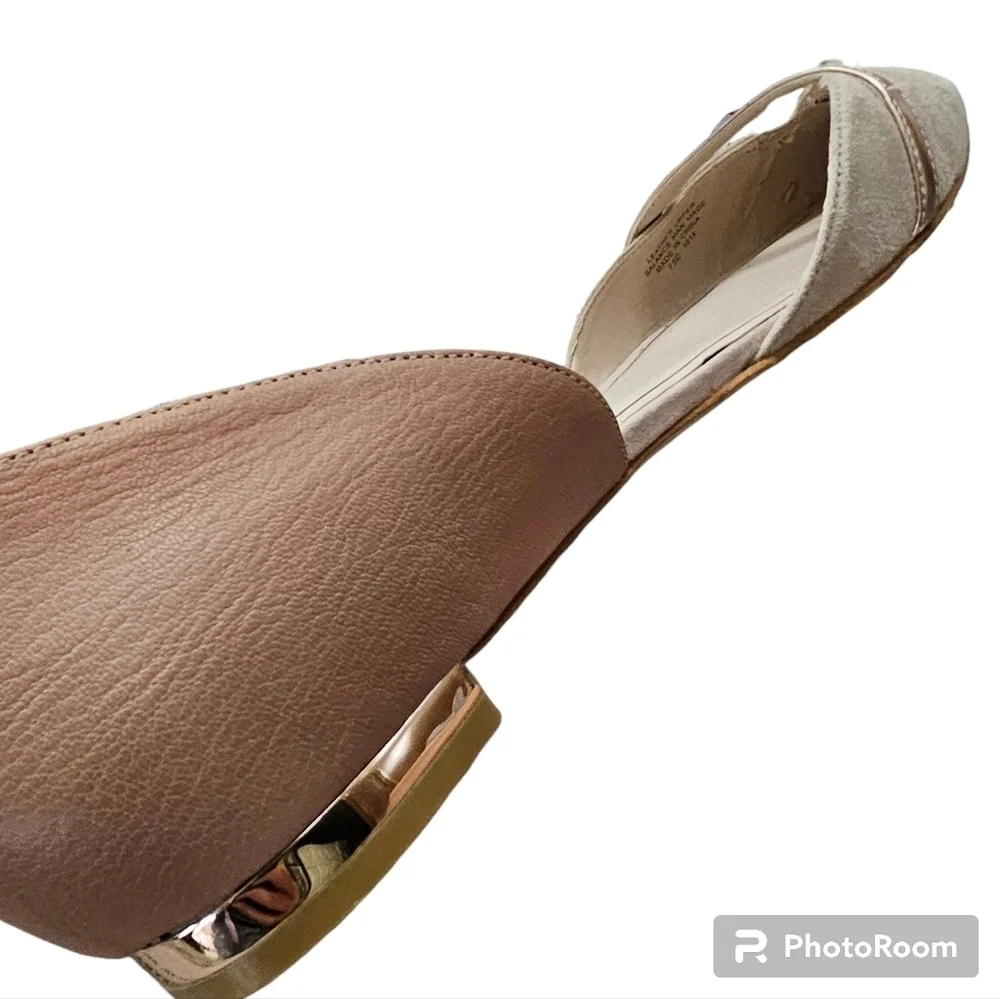 Enzo Angiolini Carmel & Rose Gold Leather Upper Ballet Flats Size 9.5 M - Picture 5 of 12